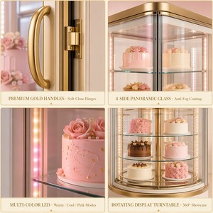 Vetrina Refrigerata Verticale a 3 Porte per Esposizione Torte / Pasticceria - Product Image 5