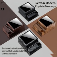 Étui à cigarettes en plastique ABS grande capacité à ouverture automatique, 40 cigarettes, fermeture à clapet, éjection à une pression, fente pour briquet, robuste et anti-écrasement