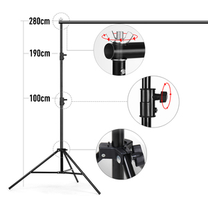 Kit de Soporte para Fondo Fotográfico de 2.8x4M, Ajustable y Resistente, Sistema de Soporte para Fondo de Fotografía, Marco para Estudio de Foto y Video - Product Image 4