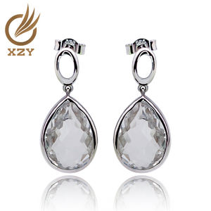 XZY Designer Ear Rings <strong>Pear</strong> Shape Natrual Rhinestone Simple Classical <strong>Pins</strong> 925 Sterling Silver Luxury Women Earrings - Product Image 2