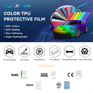 Film de protection de couleur TPU XFLOW PPF pour voiture, 1,52*15M, autocollant décoratif pour véhicule, design chrome métallique changeant de couleur - Product Image 5