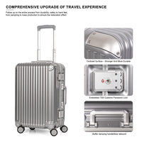 Valise cabine 18 pouces à 3 couches avec cadre en aluminium PC |   Protection moderne légère et portable de qualité aéronautique, frein à une touche silencieux