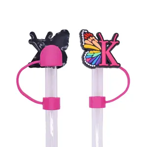 Dust-proof Plugs Cute Colorful Butterfly Straw Cap Silicone Straw Toppers Reusable Straw Tips Cover