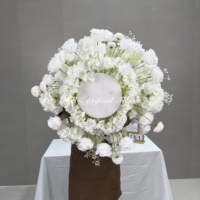 Rapide personnalisé 60cm 50cm boule de fleur blanc luxe soie ronde boule de fleur blanche décoration mariage complet