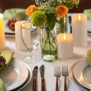 Nhà Máy Bán buôn 2 * AA Pin hoạt động Flameless 3D bấc sáp thực dẫn ánh sáng nến với điều khiển từ xa và hẹn giờ cho trang trí nội thất - Product Image 3