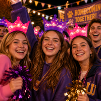 Serre-tête LED personnalisé avec logo imprimé, 3 LED, couronne lumineuse découpée clignotante pour filles, idéal pour les fêtes d'anniversaire, les événements et les professionnels de la planification d'événements (OEM)
