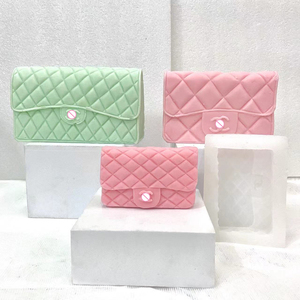M095 DIY Luxury Fashion Woman Handbag Candle Mold Logo Bag Soap Mould CC Famous brand Bag Soap Mould Purse Silicone Mold
