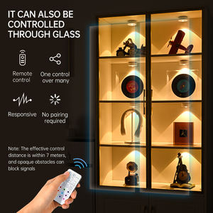 תאורת לד עגולה מגנטית עם שלט רחוק, עמעום, RGB, נטענת לארון - Product Image 2