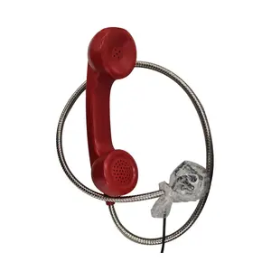 سماعة هاتف بلاستيكية حمراء بتصميم كلاسيكي مقاومة للنار مناسبة للاستخدام خارج المنزل أو مع شرطة الإطفاء