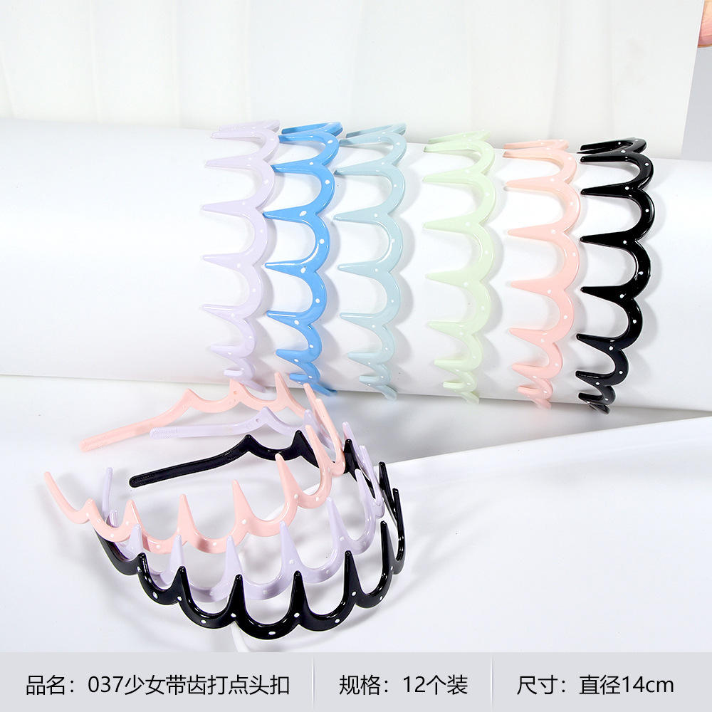 4037 Girl Style Lace Toothed Dot Headband 1 Piece