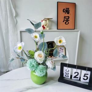 Kch Ceramic Vase Set Small Round Orange For <b>Flower</b> Arranging And Room Decoration - Product Image 3