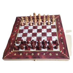 Plateau d'échecs en bois 39x19.5x4.5CM, jeu de dames 3 en 1