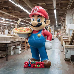 Decoración para el Hogar al por Mayor, Artesanía de Resina de Fibra de Vidrio, Estatua de <span class=keywords><strong>Mario</strong></span> Bros de Tamaño Real con Pizza, Figura de Anime, Escultura para Decoración - Product Image 3
