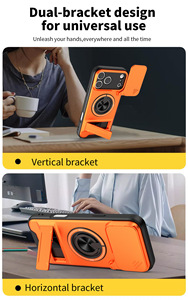 Étui de téléphone à fenêtre coulissante pour Samsung S26 Ultra EDGE 360 avec béquille rotative, coque antichoc pour Samsung S25 Plus S24 FE - Product Image 2