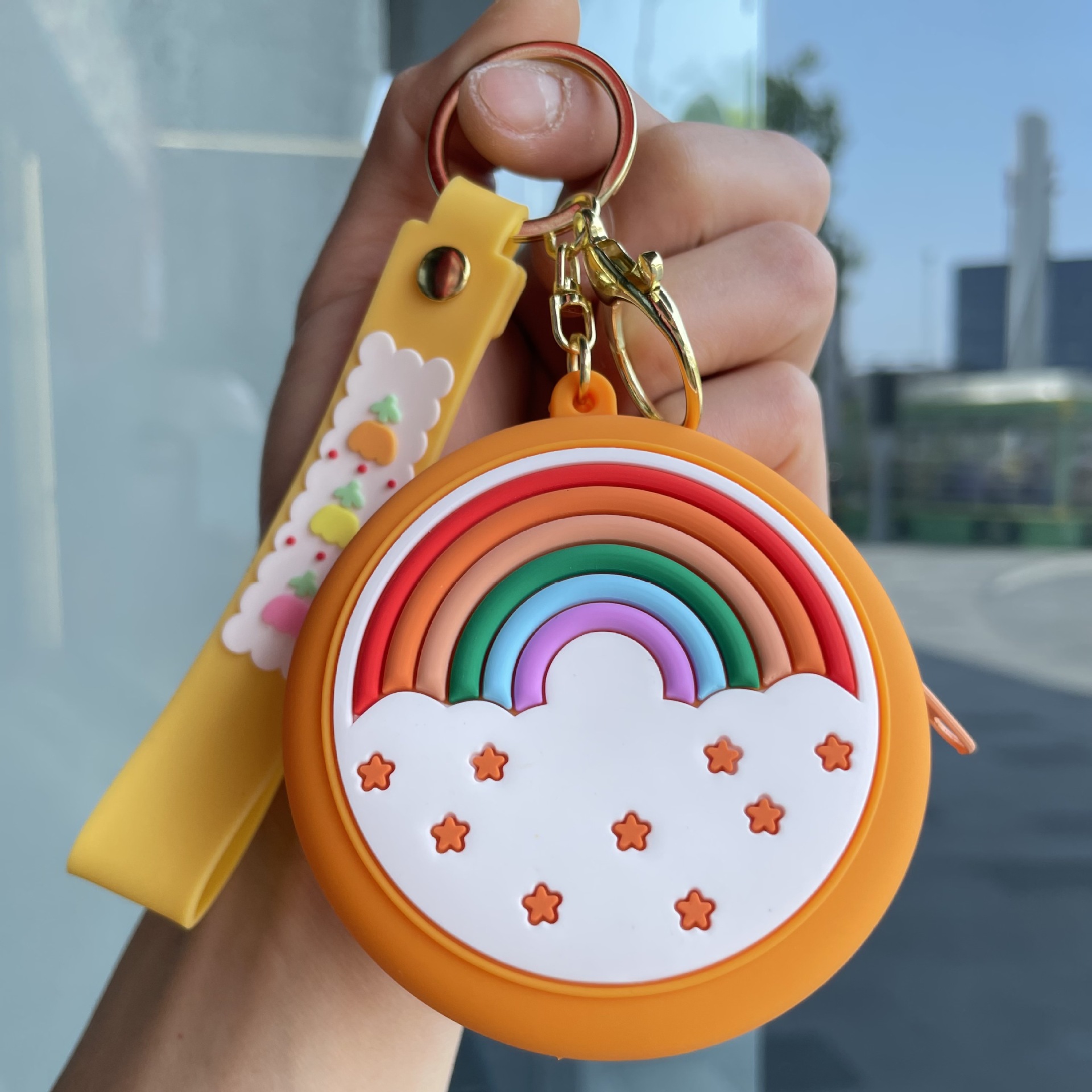 Portamonete arcobaleno-arancione