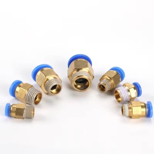 Raccord rapide en laiton PC8 02 10 03 12 04 pour compresseur d'air, connecteur de tube pneumatique - Product Image 1
