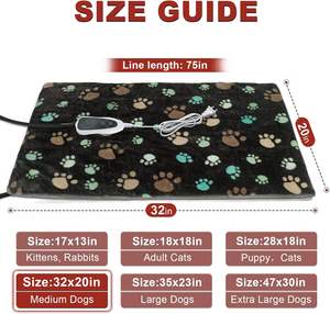 Cama Térmica Inteligente para Perros, 32x20 Pulgadas, Impermeable, de Invierno, Ecológica, de Nailon, con Diseño de Cuerda de Alambre, Funda de Tela Afelpada - Product Image 2