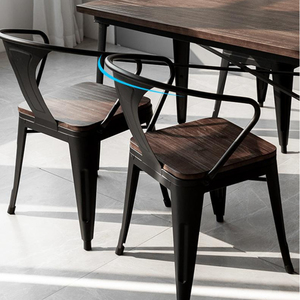 Juego de Mesa y Sillas de Comedor de Madera Maciza Moderna para Cafetería, Restaurante, Bar, Hotel, Jardín, Taberna Vintage - Product Image 3