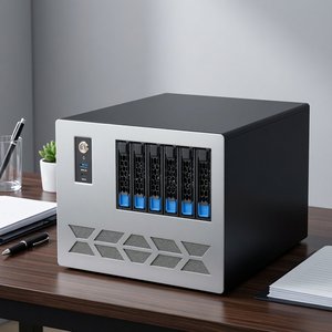 Boîtier <span class=keywords><strong>NAS</strong></span> 6 baies à échange à chaud, petit boîtier noir Synology pour le stockage de disques durs réseau pour les petites et moyennes entreprises - Product Image 4