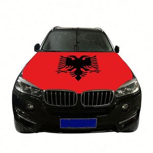 Fundas para Capó de Coche con Bandera de Albania, Diseño Personalizado de Países, Impresión por Sublimación Deportiva de Alta Calidad, Tela Elástica de Spandex - Product Image 2