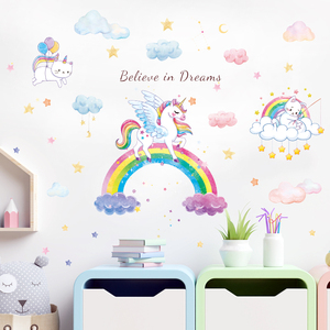 Pegatinas <span class=keywords><strong>de</strong></span> <span class=keywords><strong>pared</strong></span> creativas <span class=keywords><strong>de</strong></span> unicornio y arcoíris, papel tapiz decorativo <span class=keywords><strong>para</strong></span> dormitorio <span class=keywords><strong>de</strong></span> bebé, murales <span class=keywords><strong>de</strong></span> <span class=keywords><strong>pared</strong></span> autoadhesivos <span class=keywords><strong>para</strong></span> sala <span class=keywords><strong>de</strong></span> estar infantil - Product Image 6