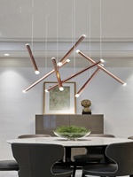 Lustre LED Minimaliste Moderne en Fer Forgé et Aluminium avec Abat-jour en Acrylique pour Salle à Manger, Bar, Comptoir, Éclairage Suspendu