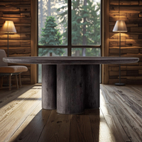 Modernes Land Retro Design Massiv Amerikanische Eiche Esstisch Set Französisch Antike Wohnzimmer Holz Alte Eiche Log Style für Hotels