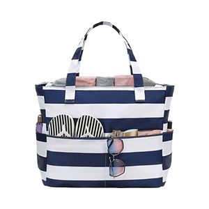 Sac fourre-tout de sport pour femme, grande taille, imperméable, en polyester, avec compartiment humide, fermeture ouverte, idéal pour la plage, la piscine, les week-ends et les voyages (bagage cabine) - Product Image 4