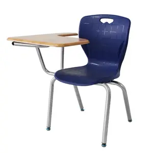 University Metal Frame Plastic Seat School Classroom Training Chair With Writing Pad
