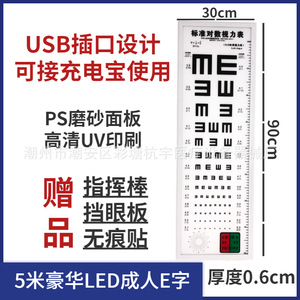 Caja de Luz con Tabla Optométrica Jinbokang de 5m, Logarítmica Estándar, para Hospital, Control de Miopía en Niños - Product Image 2
