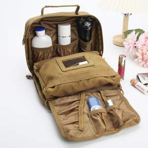 Kit Dopp de almacenamiento cosmético colgante de baño de viaje grande táctico para bolsa con Material de PU y cierre de cremallera - Product Image 5