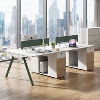 Poste de travail en îlot de bureau, bureau informatique moderne en bois, avec cloison de séparation pour employé, ensemble de mobilier de direction, vente en gros