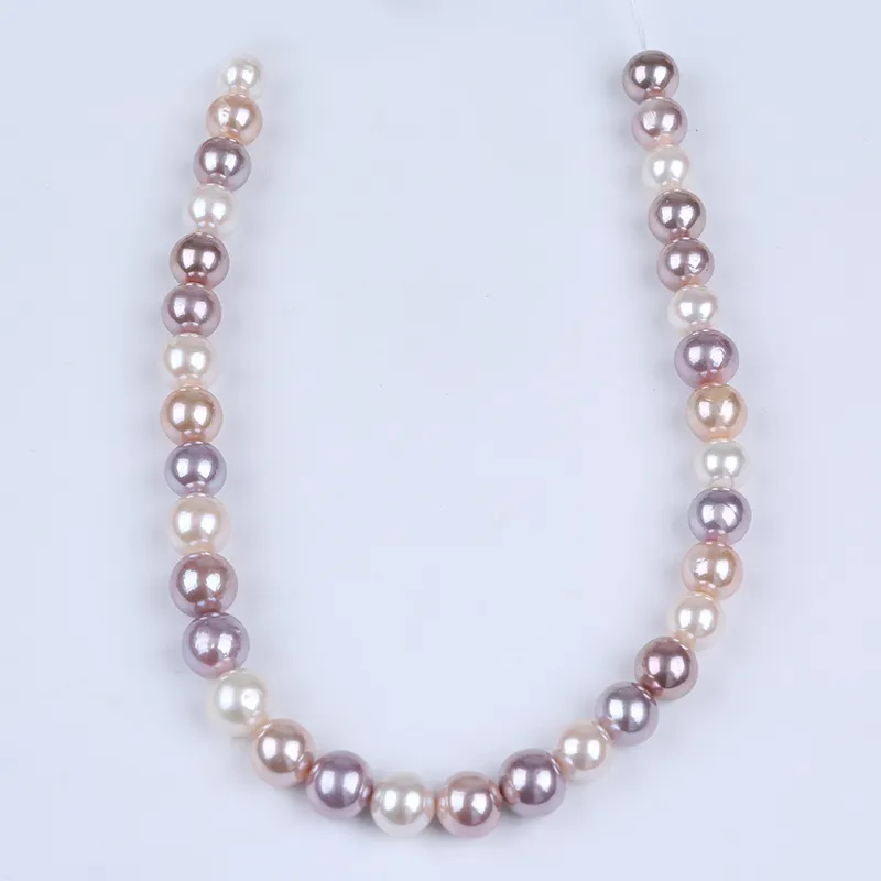 Zhuji Pearls Natural 11-14mm Multi Color Edison Round Freshwater Pearl Strands