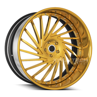 Rines Personalizados XL 20x9.5 21x10 22x11 5x112 5x120 5x114.3 con Acabado Dorado Radiante y Borde Pulido para Mercedes C43 AMG BMW Serie 3 G20