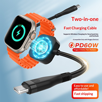 Kabel Pengisian Cepat Tipe-C 2 in 1 Dengan Pengisi Daya Nirkabel Jam Tangan Multi Fungsi Kabel Data Pengisian Daya PD Produsen Grosir