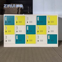 Casier métallique moderne à 15 portes pour étudiants et enfants, armoire de rangement en acier colorée pour sacs d'école, idéal pour la maternelle