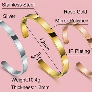 Bracciale a Polsino 2026 in Acciaio Inossidabile Grezzo, Gioielli e Braccialetti per Donna, Forniture per Creazione all'Ingrosso - Product Image 2