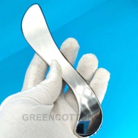 Outil de beauté en métal spécialisé pour les produits orthopédiques Tableau Gua Sha Sha en acier inoxydable avec logo personnalisé pour les mains et le visage