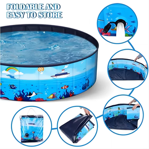 Pliable Chien <span class=keywords><strong>Piscine</strong></span> Portable Pet Baignoire Grande Intérieur Extérieur Pliable Baignoire pour Chiens et Chats - Product Image 3