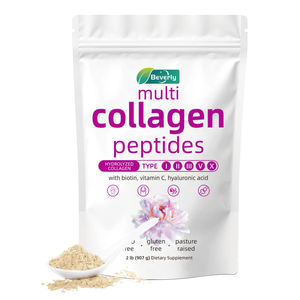 Collagène Peptides Type IIIIVX Biotine 10000mcg Acide Hyaluronique Vitamine C Sans Arôme Poudre de Protéine Multi-Collagène Beauté - Product Image 1