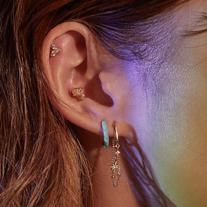 S925 Sterling <b>Silver</b> Simple Fashionable Classic Enamel <b>Huggie</b> Earrings - Product Image 3