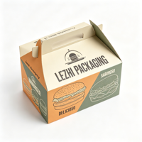 Emballage alimentaire personnalisé pour boulangerie, boîtes à emporter pour le déjeuner, boîtes en carton blanc imprimées, boîtes en papier personnalisées avec poignée