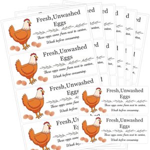 Fresh Unwashed Eggs <b>Labels</b> Rectangular Self Adhesive Paper Eco Friendly Food <b>Packaging</b> - Product Image 1