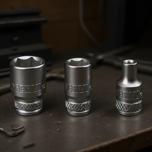 Clé à douille hexagonale Fervi, série normale, ensemble de 3 pièces, acier chromé - Product Image 3