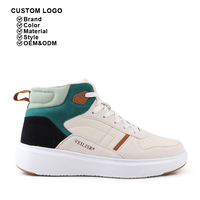 Chaussures de basketball montantes décontractées pour hommes, style skateboard, sportives, avec logo personnalisé, tendance, polyvalentes, à semelle souple, en maille sportive, vente en gros