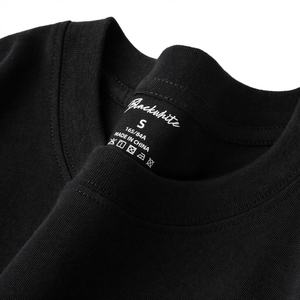 Camiseta Negra de Punto Estampada Unisex de Manga Regular 100% Algodón Transpirable Hecha en China Talla S Q117 - Product Image 1