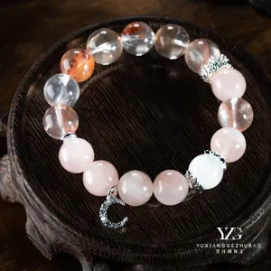 YXG Luxury Unisex Fine Jewelry Bracelets DIY Design With Natural Gem Stone Round Pattern For Party Wedding Gift