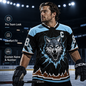 Zede Sublimatie IJshockey Jersey Unisex Aangepaste Logo Naam Nummer Ademend Snel Droogend Anti-UV Ronde Hals Korte Mouw Sport - Product Image 4
