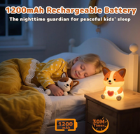Veilleuse LED pour chien, 30M, avec minuterie, en silicone souple, mignonne, pour enfants, rechargeable, cadeau pour chambre à coucher, femmes, garçons, filles, 3 niveaux de luminosité, petite taille