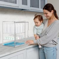 Organisateur de biberons pour comptoir et armoire, en plastique transparent, écologique, design détachable à trois niveaux, station de rangement